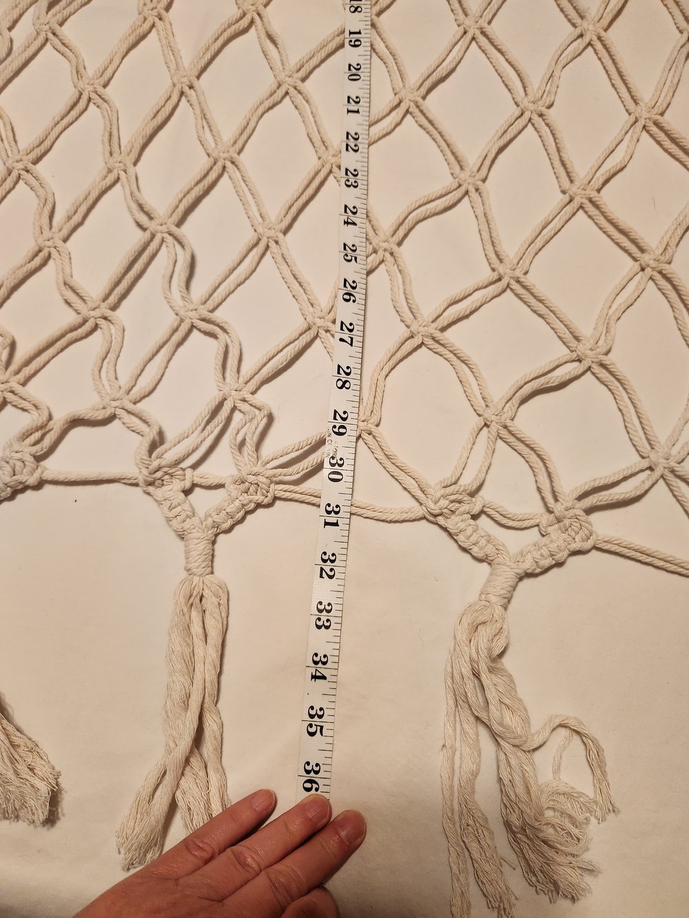 Macrame Stuffed Animal Toy Hammock Corner Storage Boho Nursery Cream - Picture 3 of 4